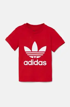 adidas Originals tricou copii TREFOIL TEE culoarea rosu, cu imprimeu, IX5115 imagine