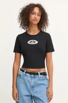 adidas Originals tricou Cut Out Rib Tee culoarea negru, KC8804 imagine