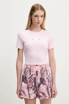 adidas Originals tricou Cut Out Rib Tee culoarea roz, KE3737 imagine