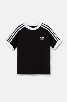 adidas Originals tricou de bumbac pentru copii 3STRIPES TEE culoarea negru, cu imprimeu, IX7626 imagine