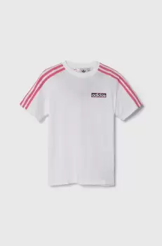 adidas Originals tricou de bumbac pentru copii culoarea alb, cu imprimeu imagine