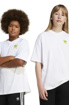 adidas Originals tricou de bumbac pentru copii culoarea alb, cu imprimeu, JD0411 imagine
