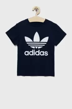 adidas Originals tricou de bumbac pentru copii culoarea albastru marin, cu imprimeu imagine