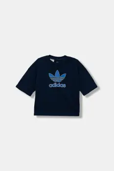 adidas Originals tricou de bumbac pentru copii culoarea albastru marin, cu imprimeu, JY1139 imagine