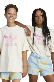 adidas Originals tricou de bumbac pentru copii culoarea bej, cu imprimeu, JD2916 imagine