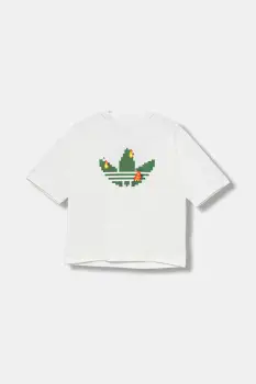 adidas Originals tricou de bumbac pentru copii culoarea bej, cu imprimeu, JW5326 imagine