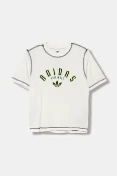 adidas Originals tricou de bumbac pentru copii culoarea bej, cu imprimeu, JX5265 imagine