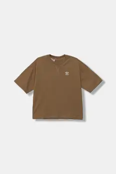 adidas Originals tricou de bumbac pentru copii culoarea bej, uni, JX2760 imagine