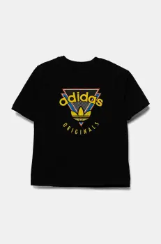 adidas Originals tricou de bumbac pentru copii culoarea negru, cu imprimeu, JN4533 imagine