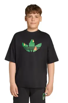 adidas Originals tricou de bumbac pentru copii culoarea negru, cu imprimeu, JW5327 imagine