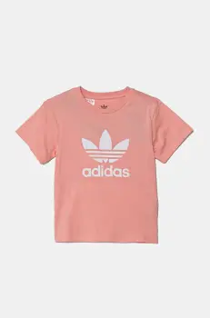 adidas Originals tricou de bumbac pentru copii culoarea portocaliu, cu imprimeu, JC9188 imagine
