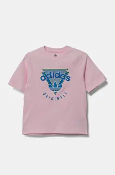adidas Originals tricou de bumbac pentru copii culoarea roz, cu imprimeu, JC5862 imagine