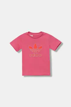 adidas Originals tricou de bumbac pentru copii culoarea roz, cu imprimeu, JX9004 imagine