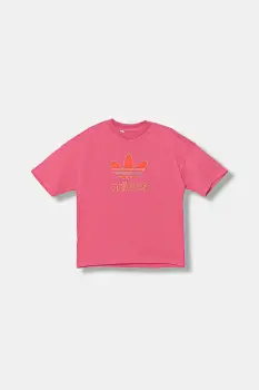 adidas Originals tricou de bumbac pentru copii culoarea roz, cu imprimeu, JY1140 imagine
