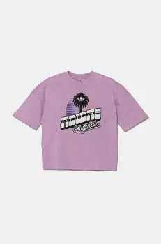 adidas Originals tricou de bumbac pentru copii culoarea violet, cu imprimeu, JD0372 imagine