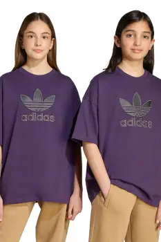 adidas Originals tricou de bumbac pentru copii culoarea violet, cu imprimeu, JY6421 imagine