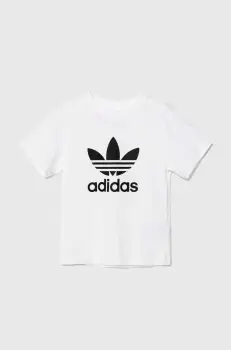 adidas Originals tricou de bumbac pentru copii TREFOIL TEE culoarea alb, cu imprimeu, JE0516 imagine