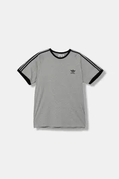 adidas Originals tricou din bumbac 3-Stripes culoarea gri, melanj, JY1369 imagine