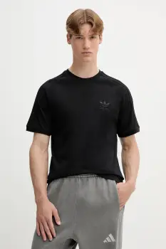 adidas Originals tricou din bumbac 3-Stripes culoarea negru, uni, JY1372 imagine