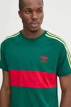 adidas Originals tricou din bumbac 3S PANEL barbati, culoarea verde, modelator, JD4277 imagine