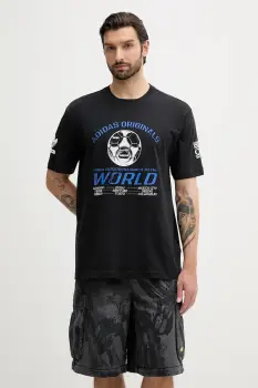 adidas Originals tricou din bumbac 90S Football Tee culoarea negru, cu imprimeu, JX3064 imagine