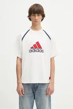 adidas Originals tricou din bumbac Badge Tee culoarea alb, cu imprimeu, IM7840 imagine