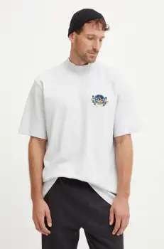 adidas Originals tricou din bumbac barbati, culoarea gri, melanj, IZ2551 imagine