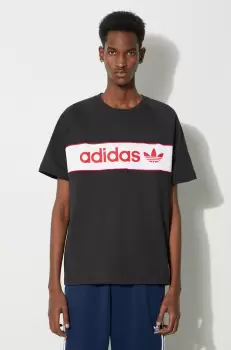 adidas Originals tricou din bumbac barbati, culoarea negru, cu imprimeu imagine