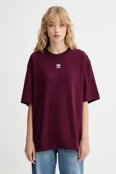 adidas Originals tricou din bumbac Boyfriend Tee culoarea bordo, KW1906 imagine
