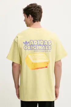adidas Originals tricou din bumbac Butter culoarea galben, cu imprimeu, KY2932 imagine