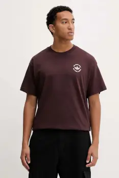 adidas Originals tricou din bumbac Camel Treffy culoarea maro, cu imprimeu, HY4987 imagine