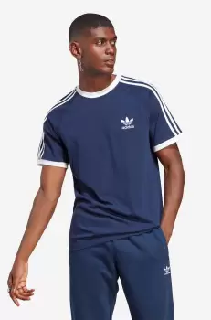 adidas Originals tricou din bumbac culoarea albastru marin, modelator imagine