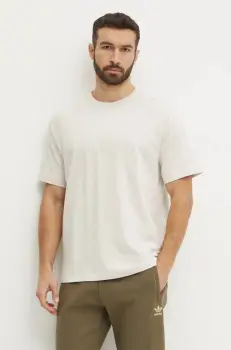 adidas Originals tricou din bumbac Essential barbati, culoarea bej, uni, JD3277 imagine