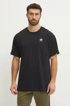 adidas Originals tricou din bumbac Essential barbati, culoarea negru, neted, JD0349 imagine