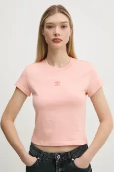 adidas Originals tricou din bumbac Essential femei, culoarea portocaliu, JC8971 imagine