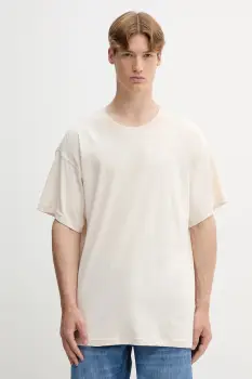 adidas Originals tricou din bumbac Essentials culoarea bej, uni, JV5943 imagine