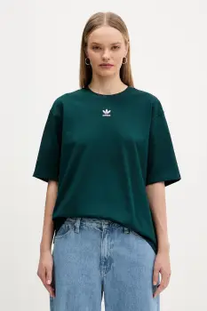 adidas Originals tricou din bumbac Essentials culoarea verde, JW5080 imagine