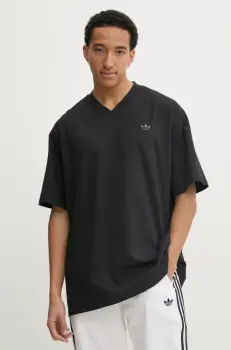 adidas Originals tricou din bumbac FRONT ST TEE barbati, culoarea negru, uni, JD2301 imagine