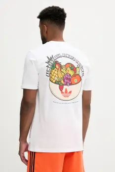 adidas Originals tricou din bumbac Graphic Lo Ss T culoarea alb, cu imprimeu, JW2975 imagine