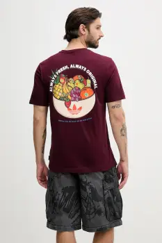 adidas Originals tricou din bumbac Graphic Lo Ss T culoarea bordo, cu imprimeu, JW2976 imagine