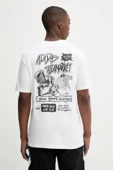 adidas Originals tricou din bumbac Graphic LO TS culoarea alb, cu imprimeu, JW3018 imagine