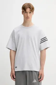 adidas Originals tricou din bumbac Neuclassics culoarea gri, melanj, HZ3699 imagine