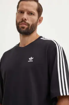 adidas Originals tricou din bumbac Oversize Tee barbati, culoarea negru, cu imprimeu, IZ1832 imagine