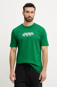 adidas Originals tricou din bumbac Q12 TS Roller barbati, culoarea verde, cu imprimeu, JP4493 imagine