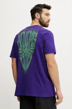 adidas Originals tricou din bumbac Skeleton Back Tee barbati, culoarea violet, cu imprimeu, JI5929 imagine