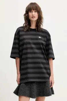 adidas Originals tricou din bumbac Striped Ss Tee culoarea negru, KF2321 imagine