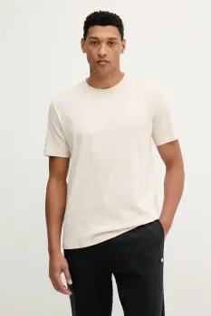 adidas Originals tricou din bumbac Trefoil Essential culoarea bej, uni, JY6268 imagine