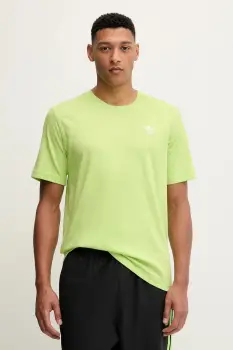 adidas Originals tricou din bumbac Trefoil Essential culoarea verde, cu imprimeu, JZ3583 imagine