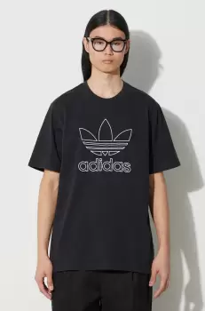 adidas Originals tricou din bumbac Trefoil Tee barbati, culoarea negru, cu imprimeu, IU2347 imagine