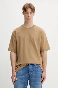 adidas Originals tricou Essentials culoarea verde, cu imprimeu, JW3538 imagine